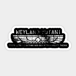 Weyland Yutani distressed, white text Sticker